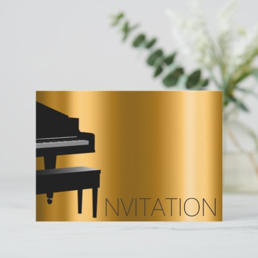 Pianoconcert Formeel minimalisme zwart goud Kaart (Staand voorkant)