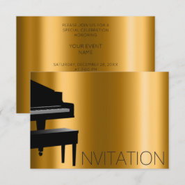 Pianoconcert Formeel minimalisme zwart goud Kaart