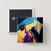 Pianoconcert Vierkante Button 5,1 Cm (Voorkant /achterkant)