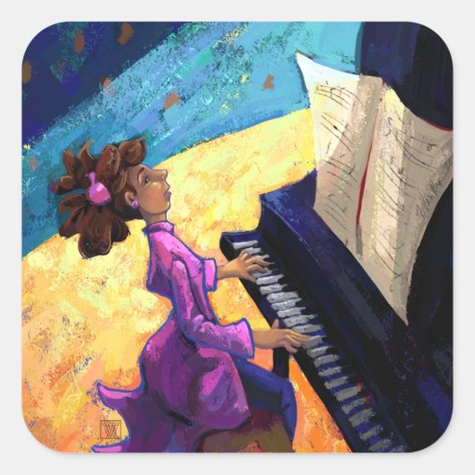 Pianoconcert Vierkante Sticker (Voorkant)