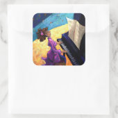 Pianoconcert Vierkante Sticker (Tas)