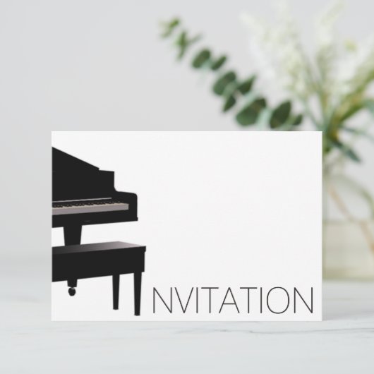 Pianoconcertfestival Minimalims Vip Black White Kaart (Staand voorkant)