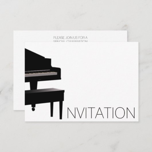Pianoconcertfestival Minimalims Vip Black White Kaart (Voorkant / Achterkant)