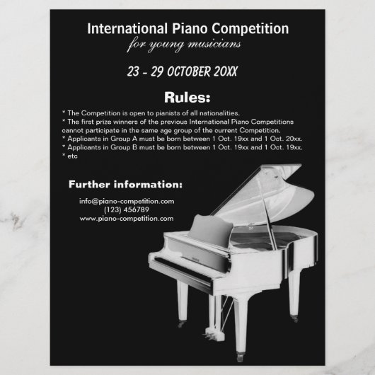 Pianoconcours Flyer (Voorkant)