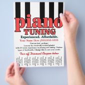 Pianodeming. Toetsenbord. Muzieklessen. Scheurblad Flyer (Hand)