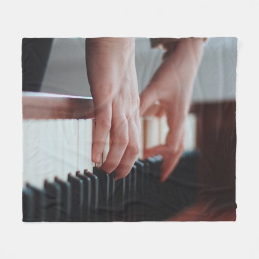 Pianodesign Fleece Deken (Voorkant (Horizontaal))
