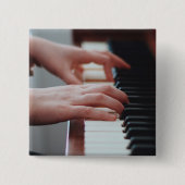 Pianodesign Vierkante Button 5,1 Cm (Voorkant)