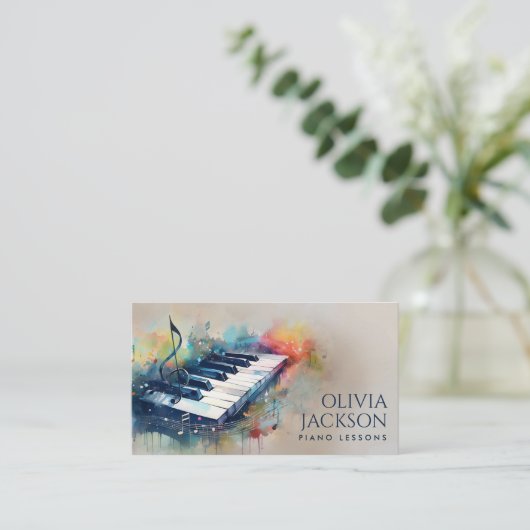 Pianodocent Muziekdocent Visitekaartje (Staand voorkant)