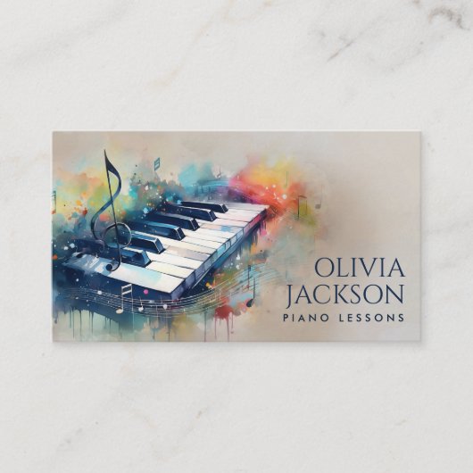 Pianodocent Muziekdocent Visitekaartje (Voorkant)