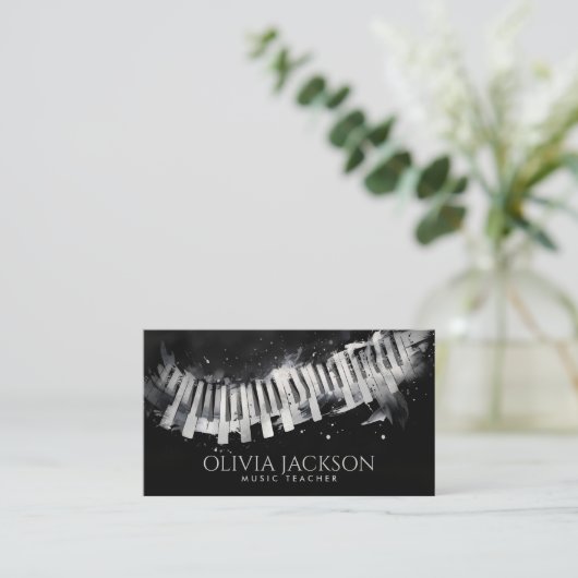 Pianodocent Muziekdocent Visitekaartje (Staand voorkant)