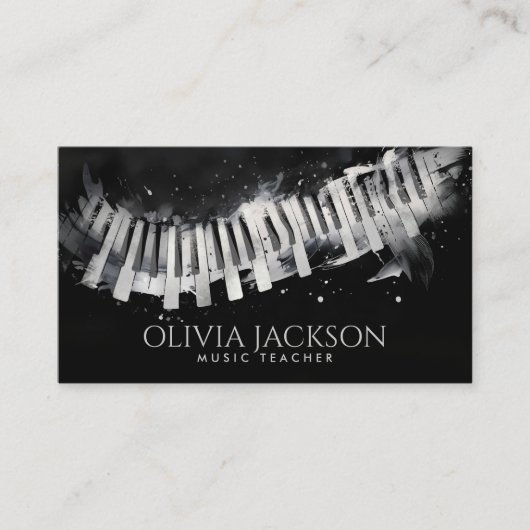 Pianodocent Muziekdocent Visitekaartje (Voorkant)