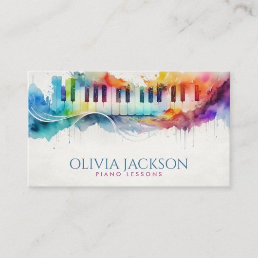 Pianodocent Muziekdocent Visitekaartje (Voorkant)