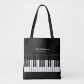 Pianodocent/speler Aangepaste naam & tekst Muzikan Tote Bag (Voorkant)