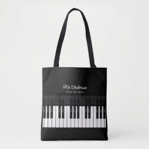 Pianodocent/speler Aangepaste naam & tekst Muzikan Tote Bag