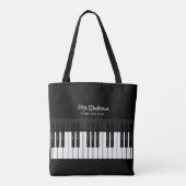 Pianodocent/speler Aangepaste naam & tekst Muzikan Tote Bag (Achterkant)