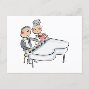 Pianoduet Briefkaart