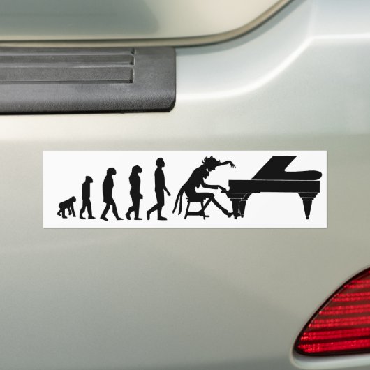 Pianoevolutie Bumpersticker (Op auto)