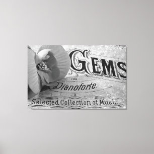 Pianoforte Pareltjes en Begonia Blossom doek Canvas Afdruk