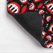 Pianoglimlach op zwarte achtergrond muismat (Hoek)