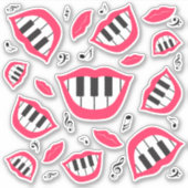 Pianoglimlpatroon Sticker (Voorkant)