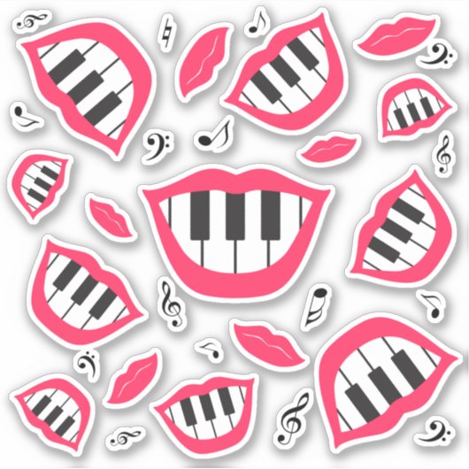 Pianoglimlpatroon Sticker (Voorkant)