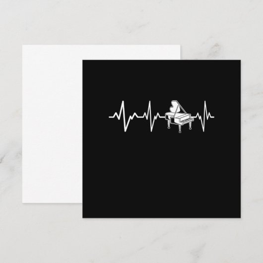 Pianohartslag Klassieke Pianist Gift Idee Kaart (Voorkant / Achterkant)