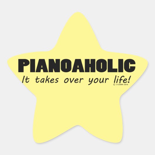 Pianoholic Life Star-Sticker Ster Sticker (Voorkant)