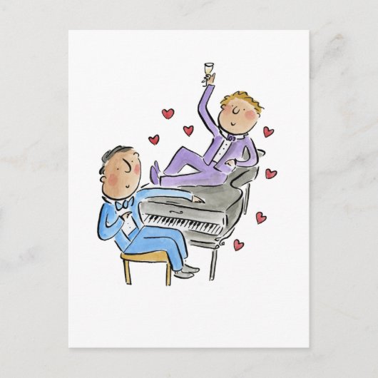 Pianojongens Briefkaart (Voorkant)