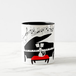 Pianokat Tweekleurige Koffiemok