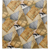 pianoketoestel Musical Notes antiek vel Douchegordijn (Voorkant)