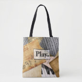  pianoketoestel Musical Notes antiek vel Tote Bag (Voorkant)