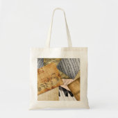  pianoketoestel Musical Notes antiek vel Tote Bag (Voorkant)