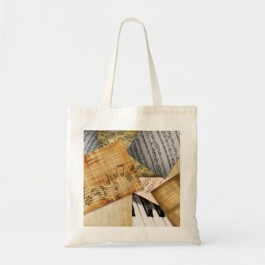  pianoketoestel Musical Notes antiek vel Tote Bag (Voorkant)