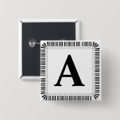 Pianoketoestel Pianist Piano Player Vierkante Button 5,1 Cm (Voorkant /achterkant)