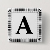 Pianoketoestel Pianist Piano Player Vierkante Button 5,1 Cm (Voorkant)