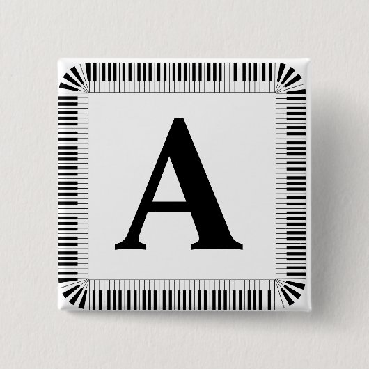 Pianoketoestel Pianist Piano Player Vierkante Button 5,1 Cm (Voorkant)