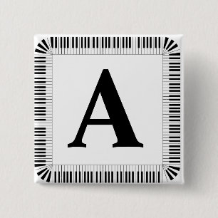 Pianoketoestel Pianist Piano Player Vierkante Button 5,1 Cm