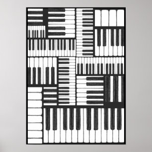 Pianoketoetsen in Charcoal Music Art Print