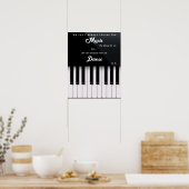 Pianoketoetsen met muziek en dansleven poster (Keuken)