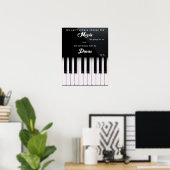 Pianoketoetsen met muziek en dansleven poster (Thuiskantoor)