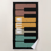  pianoklavier gepersonaliseerde muzikanten strandlaken (Voorkant)