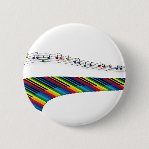 Pianokleurig toetsenbord ronde button 5,7 cm