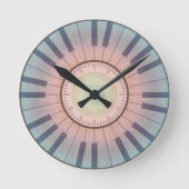 Pianoklok in parelkleuren ronde klok (Voorkant)