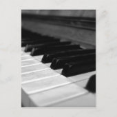 pianokussen, zwart en wit briefkaart (Voorkant)