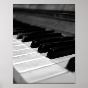 pianokussen, zwart en wit poster