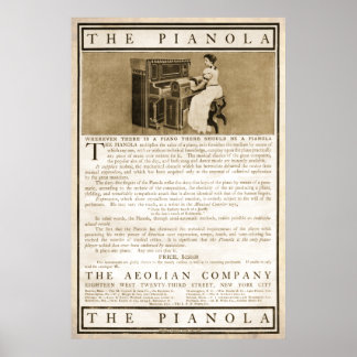 Pianola Ad vanaf 1899 Poster