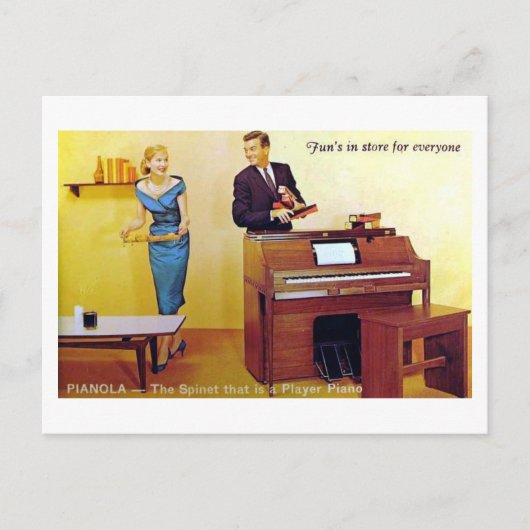 Pianola, speler Piano Briefkaart (Voorkant)