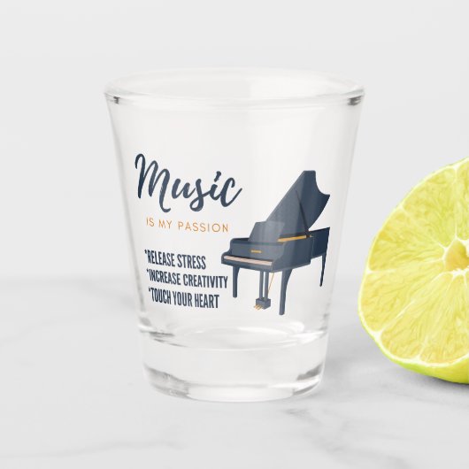 pianolabel, muziekopname shot glas (Voorkant)