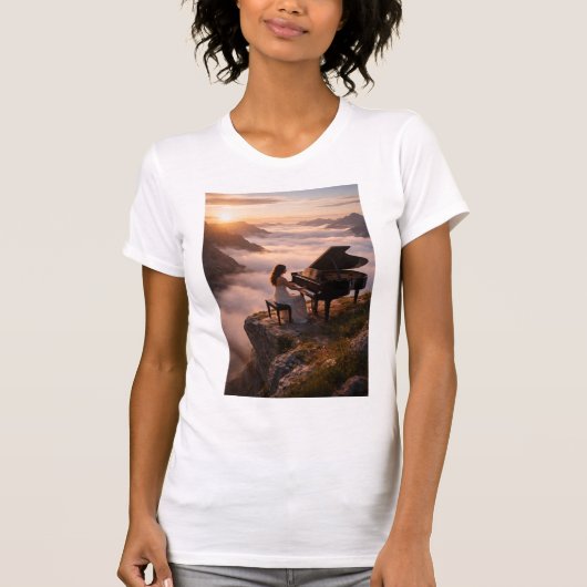 Pianolandschap Berg Sereniteit T-shirt (Voorkant)