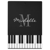 Pianolenmonogram klembord voor pianist-leraar (Achterkant)